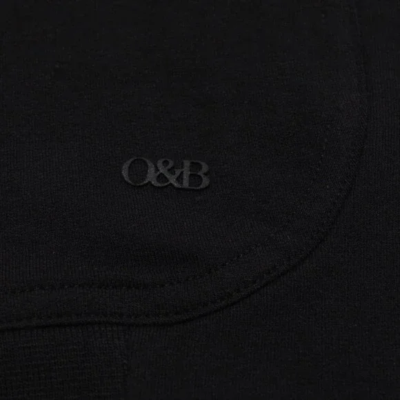 Orchard & Broome NWT Hester Full Zip Sweatshirt Size L Solid Black Cotton Blend
